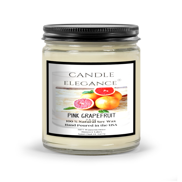 Say goodbye to boring candles! With Pink Grapefruit 7.5, you'll experience a delicate balance of tangy and sweet, thanks to the delicious blend of citron. Not only that, but our candles are crafted right here in the USA using a special soy wax blend. Get your hands on these delightful candles today! (Trust us, your nose will thank you).