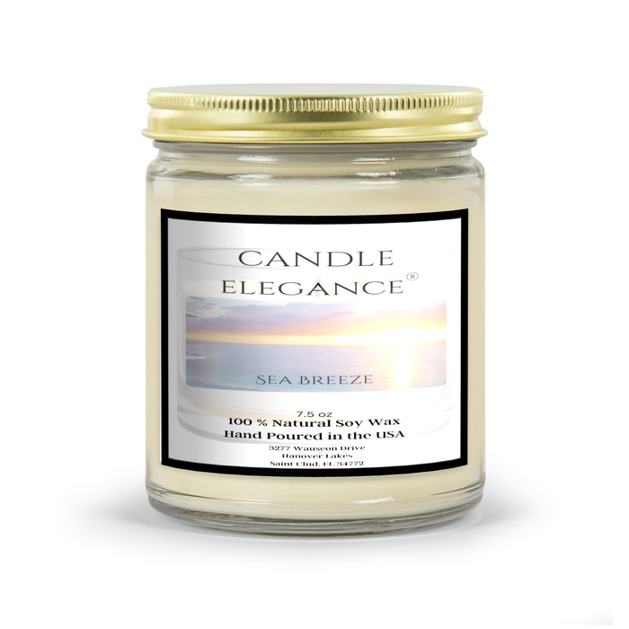 Enjoy the fresh scent of Sea Breeze candles. Made in the USA with a soy wax blend, our candles are 100% natural and ship upon request.