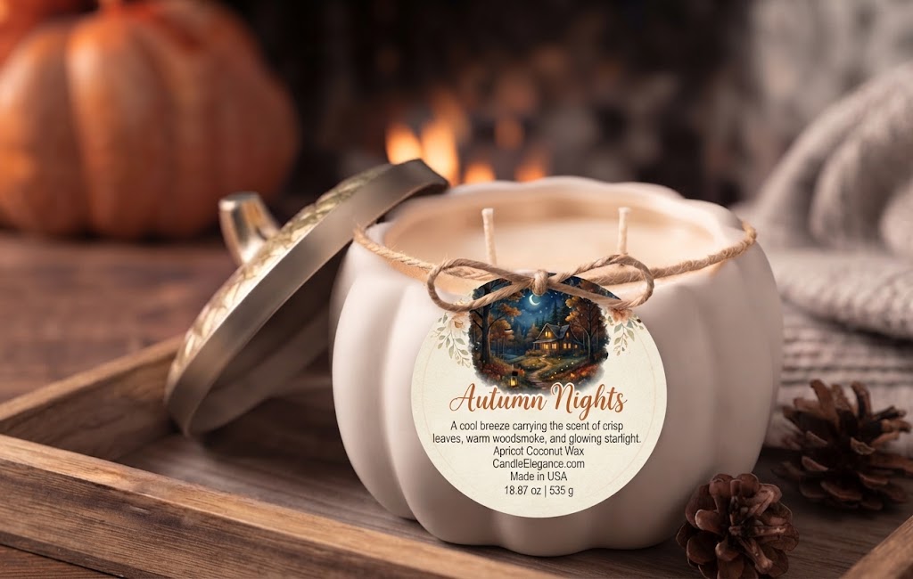Autumn Nights Ceramic Pumpkin Candle