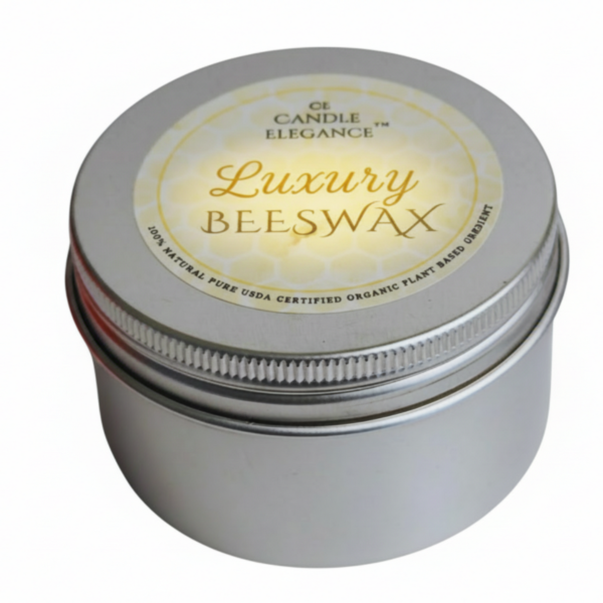 Candle Elegance beeswax travel candles are honey scented and made in America with 100% certified organic beeswax, so it's safe for people who are sensitive to fragrances. It also releases negative ions when burning and naturally purifies the air. Each candle has a cotton wick and provide a clean burn. Lid included.
