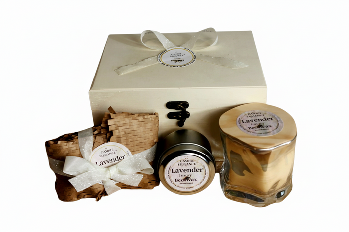 Candle Elegance Lavender Trio Gift Set. Beeswax candles are a durable and long-lasting option that burn brighter, longer, and cleaner than other types of candles. They have been used for centuries around the world. Additionally, beeswax is non-toxic and burns cleanly.