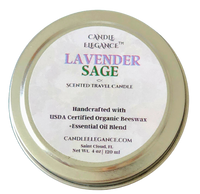 Lavender & Sage Travel Candle - Organic Beeswax