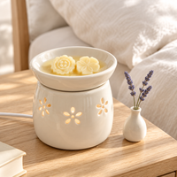 Lavender Vanilla melts and electric warmer beside a tiny lavender vase
