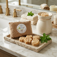 Mint Julep wax melts on a luxe marble bath counter
